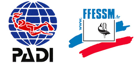 Logo des formations FFESSM et PADI